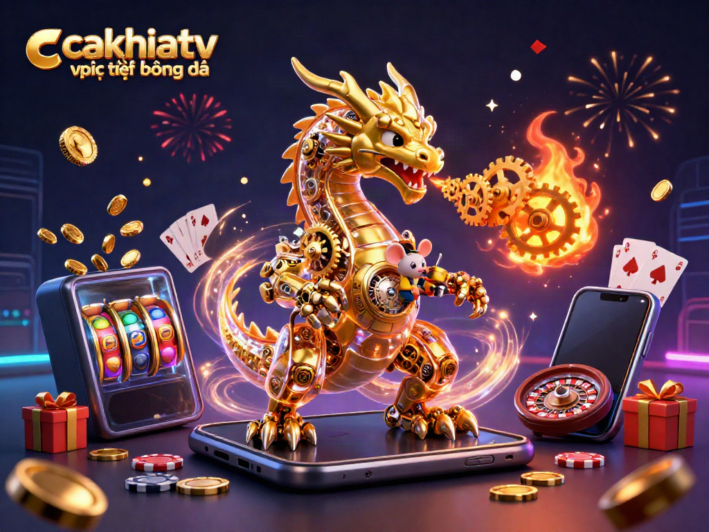 Experience exciting cakhiatv trực tiếp bóng đá action with a vibrant casino atmosphere, golden coins and dynamic play elements.