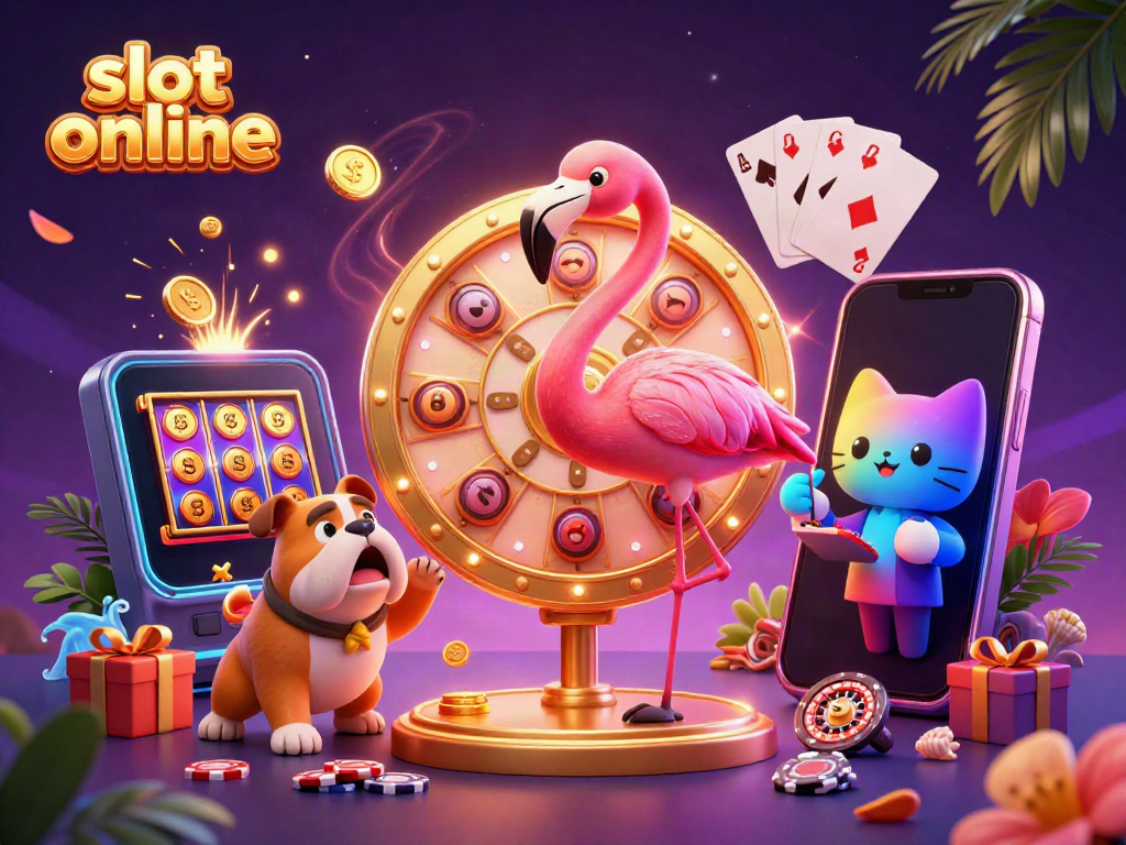 Engaging slot online scene with characters celebrating jackpots and vibrant gaming elements.